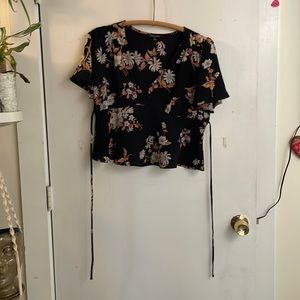Papermoon tie back floral blouse